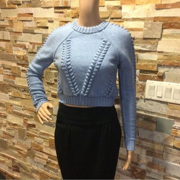 MILLY Cropped Braided Sweater - Picture 4 of 8